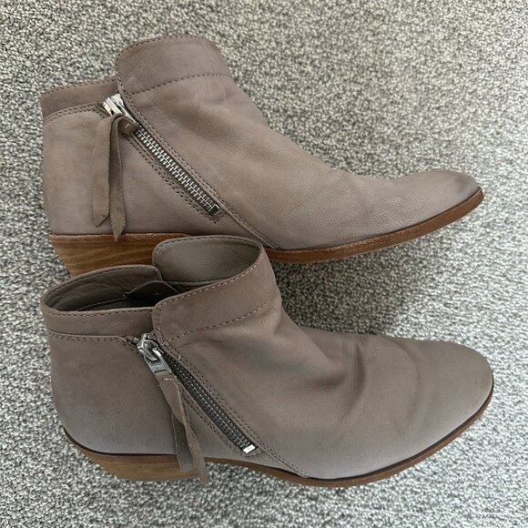 Sam Edelman Grey/Taupe Ankle Booties with Side Zippers, Size 8.5 - Picture 1 of 3